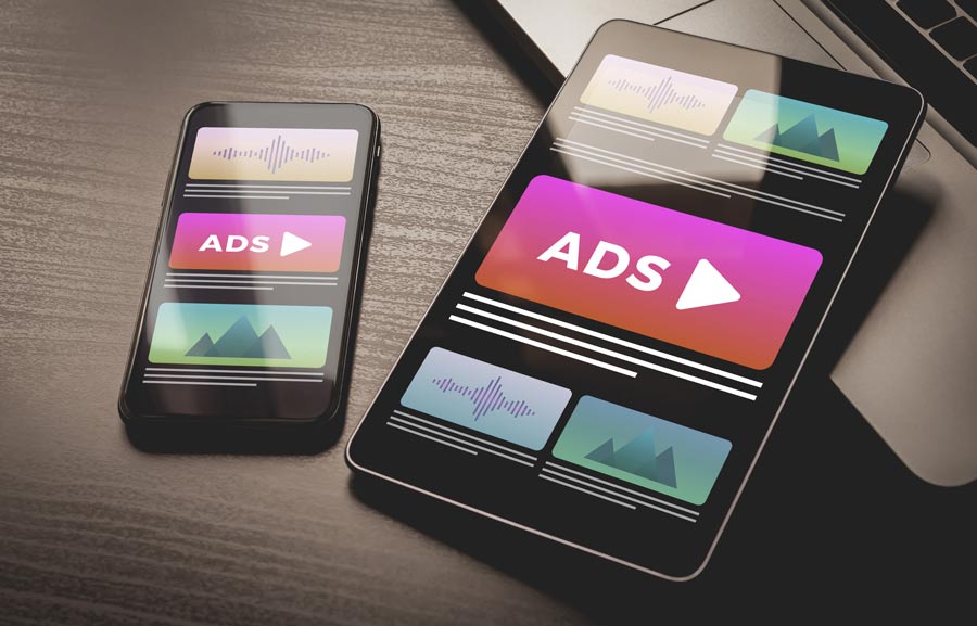 Google and Social Media ads on mobile devices